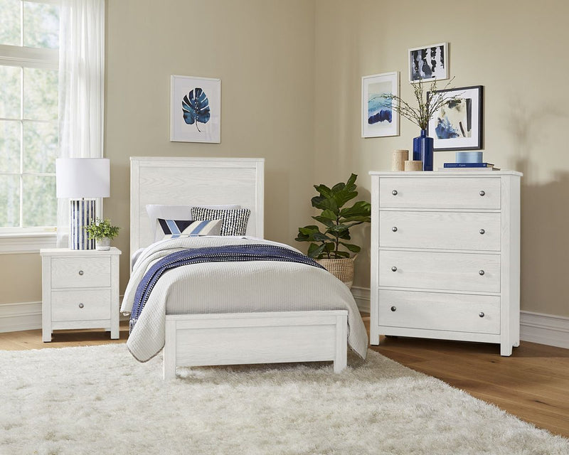 Vaughan Bassett Fundamentals Twin Panel Bed in White