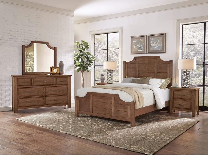 Vaughan-Bassett Maple Road Scalloped Mirror in Antique Amish