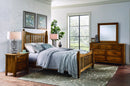 Vaughan-Bassett Maple Road Queen Slat Poster Bed in Antique Amish