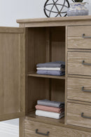 Vaughan-Bassett Passageways Deep Sand Door Chest in Medium Brown