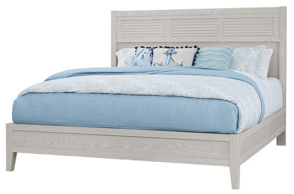 Vaughan-Bassett Passageways Oyster Grey Cal King Louvered Bed with Low Profile Footboard in Grey image
