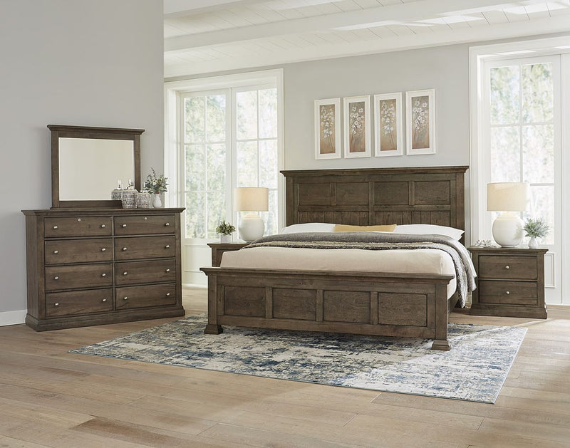 Vaughan Bassett Carlisle King Window Pane Bed in Dark Sable