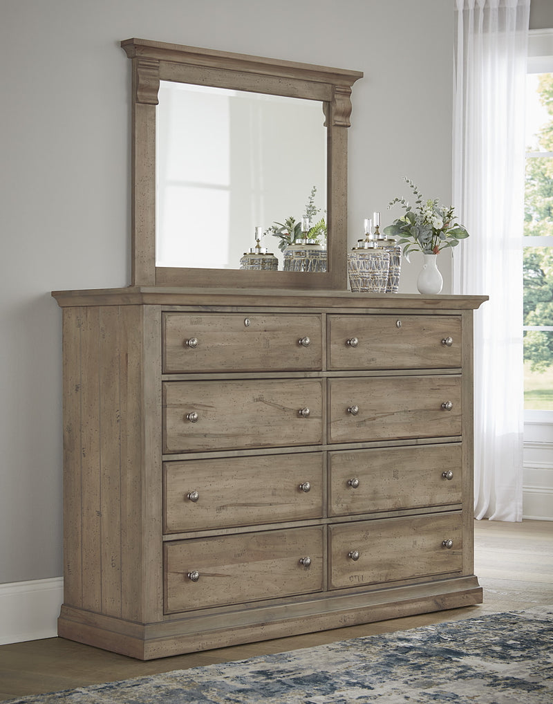 Vaughan Bassett Carlisle Landscape Mirror in Natural Grey