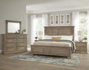 Vaughan Bassett Carlisle Cal King Corbel Bed in Natural Grey