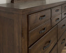 Vaughan-Bassett Joinery 6 Drawer Dresser in Natural Oak