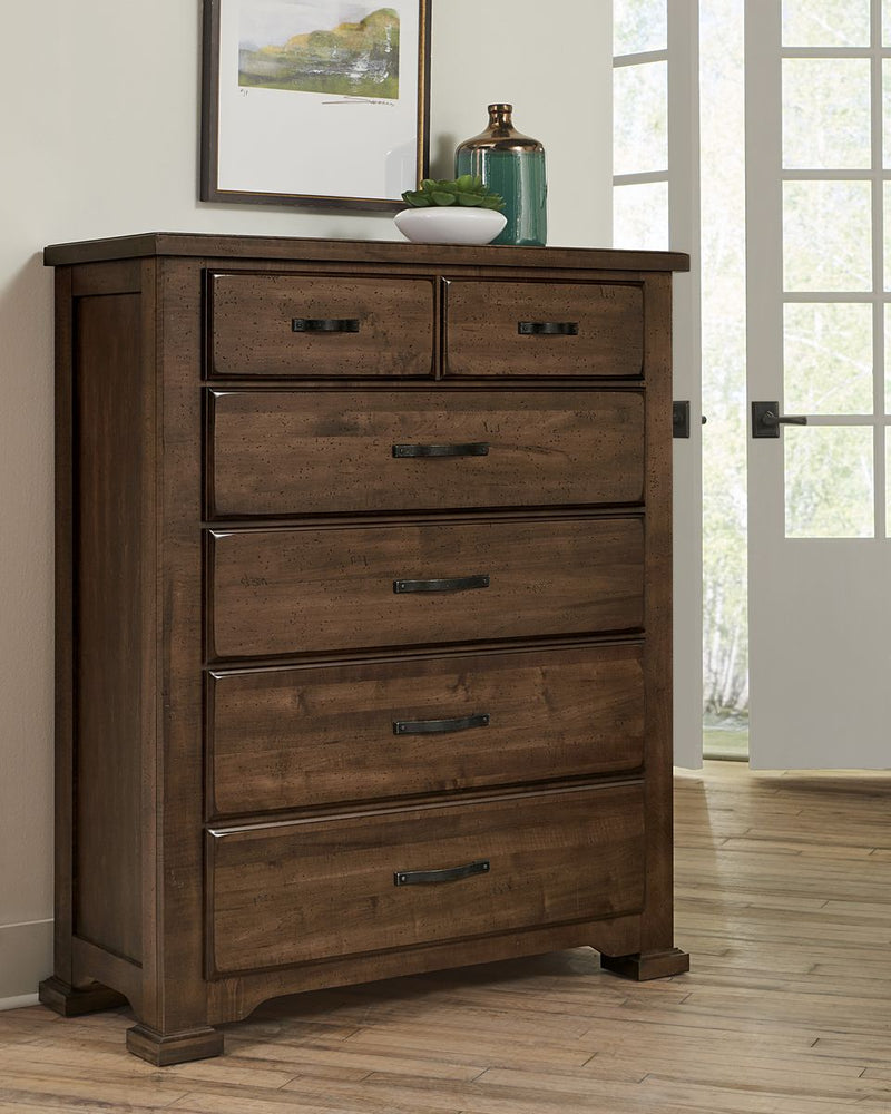 Vaughan-Bassett Joinery 5 Drawer Chest in Natural Oak