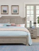 Vaughan-Bassett Joinery Plank King Poster Bed in Washed White Oak 194