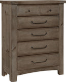 Vaughn-Bassett Sawmill 5 Drawer Chest in Saddle Grey image