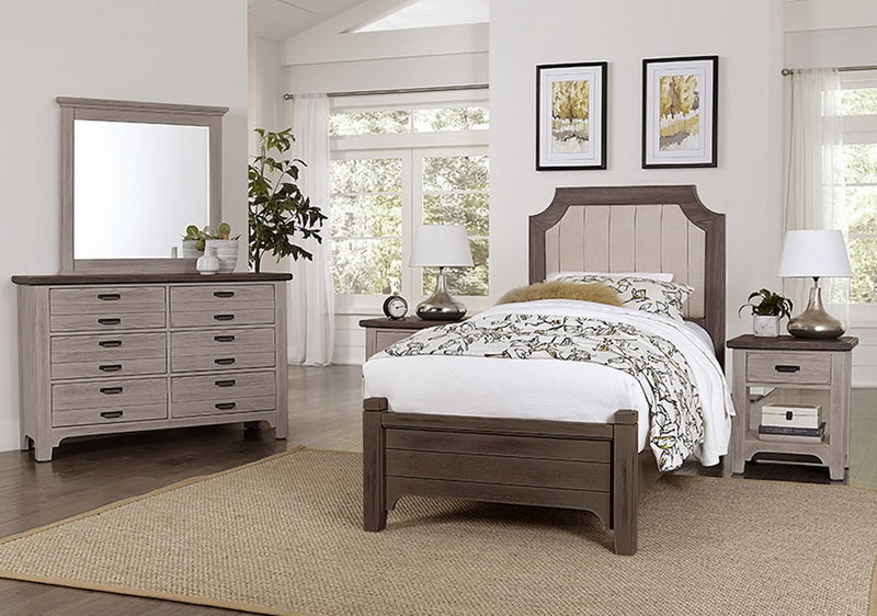 Vaughan-Bassett Bungalow Twin Upholstered Bed in Folkstone