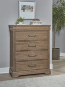 Vaughan Bassett Vista 5-Drawer Chest in Natural Oak