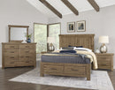 Vaughan Bassett Yellowstone King American Dovetail Panel Storage Bed in Chestnut Natural