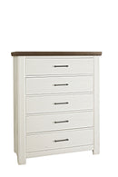 Vaughan Bassett Yellowstone 5 Drawer Chest in White & Buckskin image
