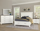 Vaughan Bassett Yellowstone King American Dovetail Panel Storage Bed in White & Buckskin