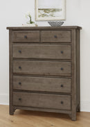 Vaughan Bassett Cool Farmhouse 5-Drawer Chest in Grey