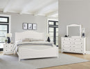 Vaughan Bassett Cool Farmhouse Sleigh King Bed in Soft White