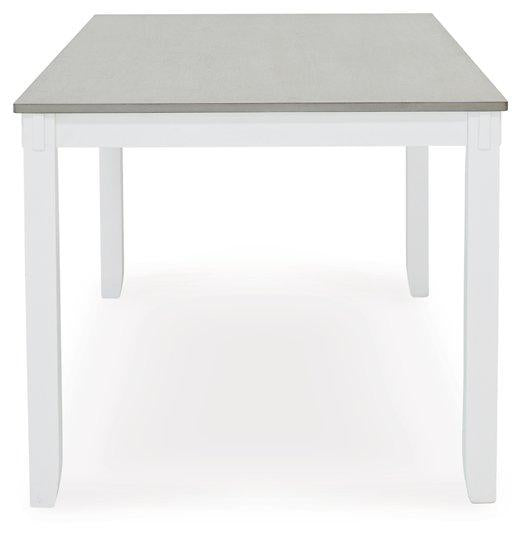 Stonehollow White/Gray Dining Table and Chairs with Bench (Set of 6)