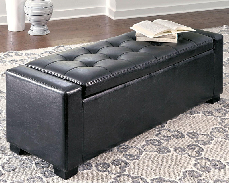 Benches - Upholstered Storage Bench - Faux Leather