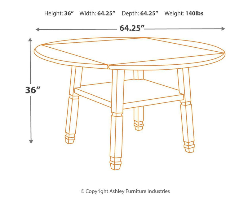 Bolanburg - Round Drop Leaf Counter Table