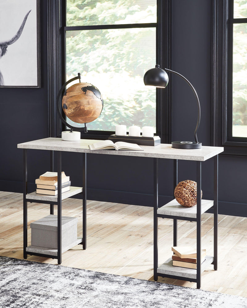 Lazabon - Home Office Desk - Double-shelf Pedestal