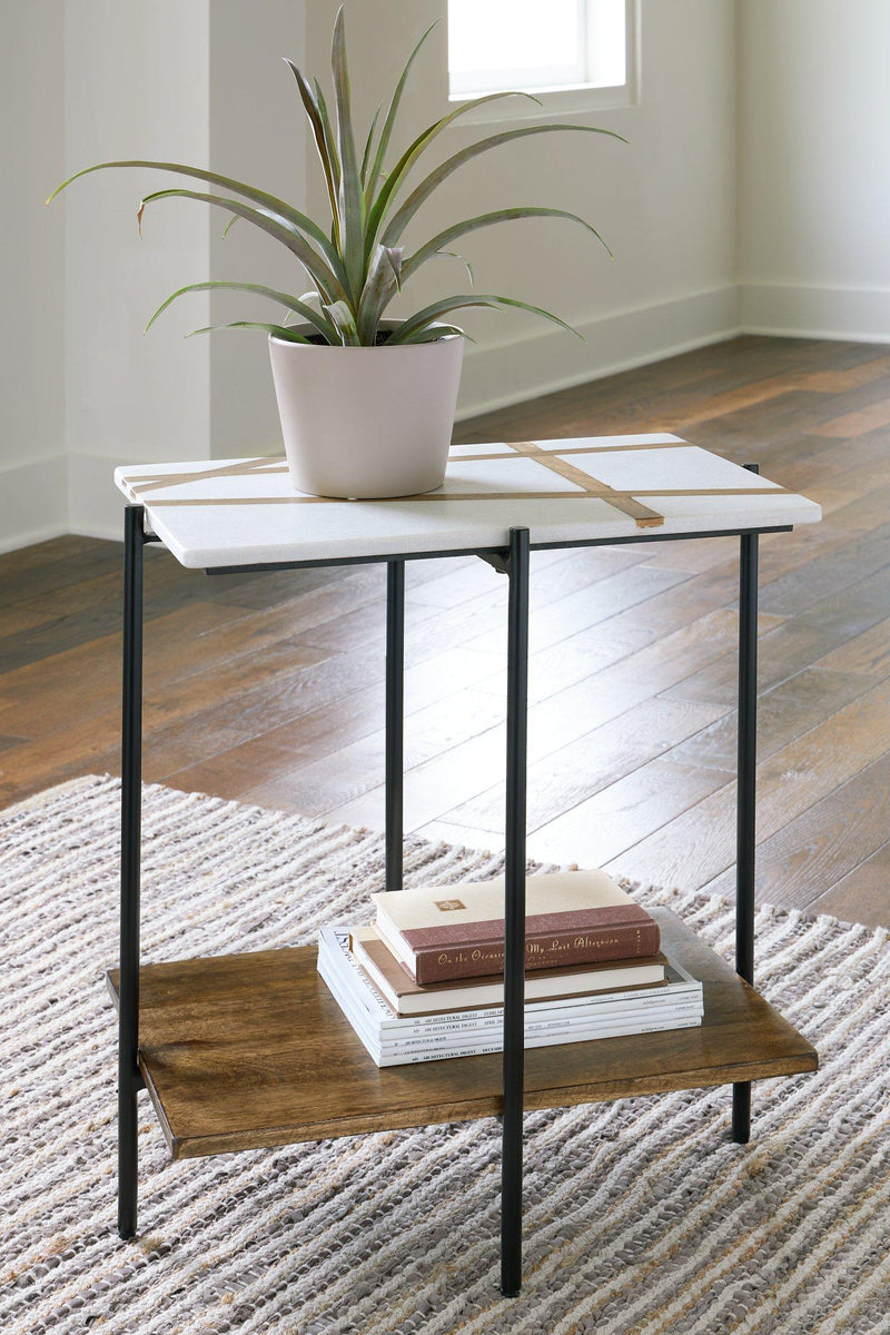 Braxmore White/Light Brown Accent Table