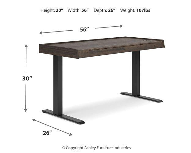 Zendex Dark Brown 55" Adjustable Height Desk