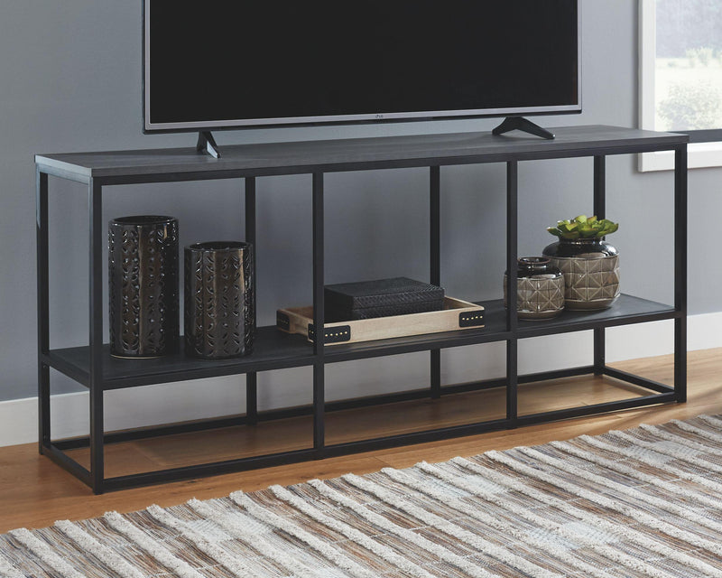 Yarlow - Extra Large Tv Stand - Goldtone Metal Base
