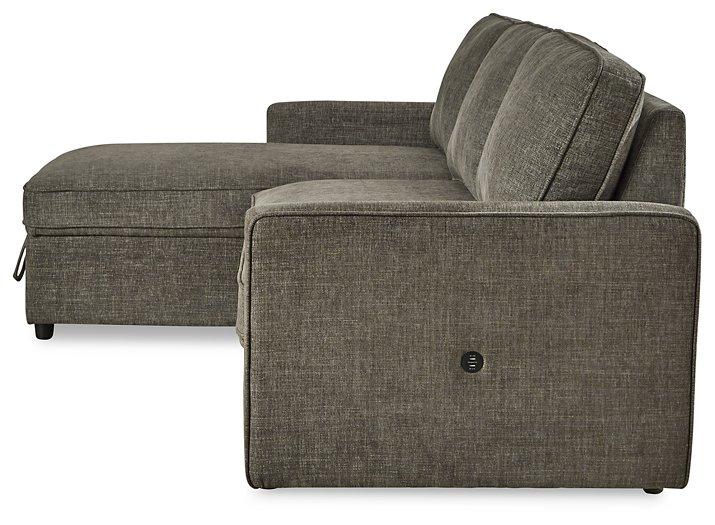 Kerle Charcoal 2-Piece Sectional with Pop Up Bed