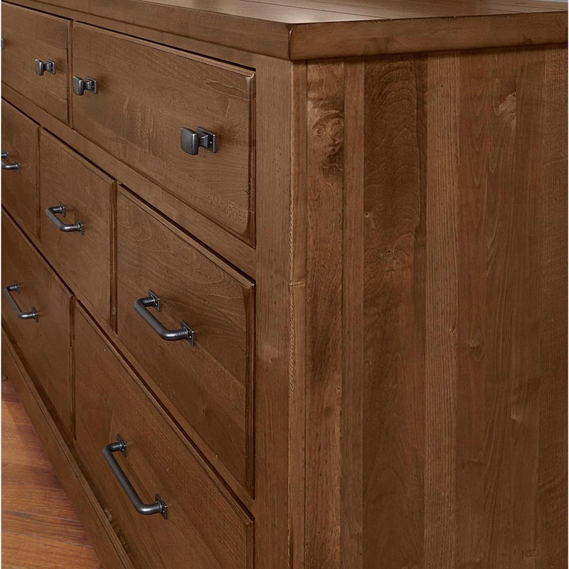 Vaughan-Bassett Cool Rustic 7 Drawer Dresser in Amber