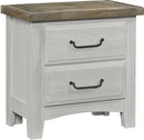 Vaughn-Bassett Sawmill 2 Drawer Nightstand in Alabaster Two Tone