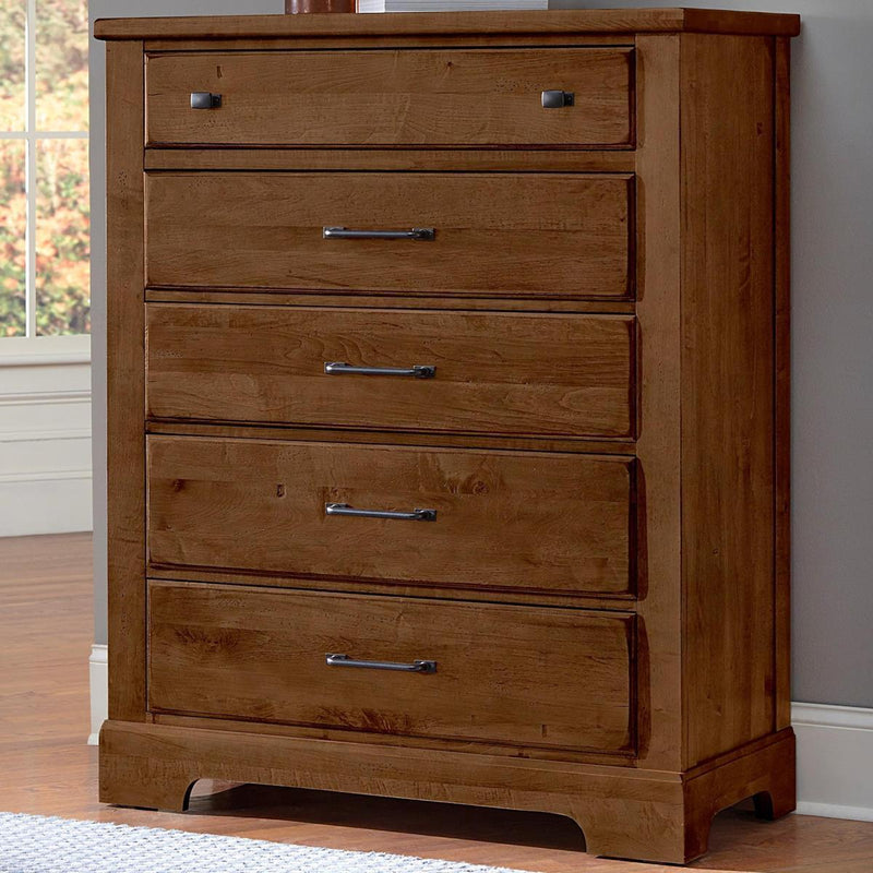 Vaughan-Bassett Cool Rustic 5 Drawer Chest in Amber