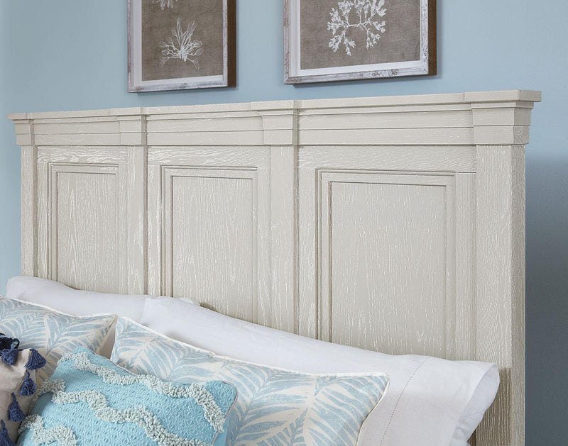 Vaughan-Bassett Passageways Oyster Grey Queen Mansion Bed with Low Profile Footboard in Grey