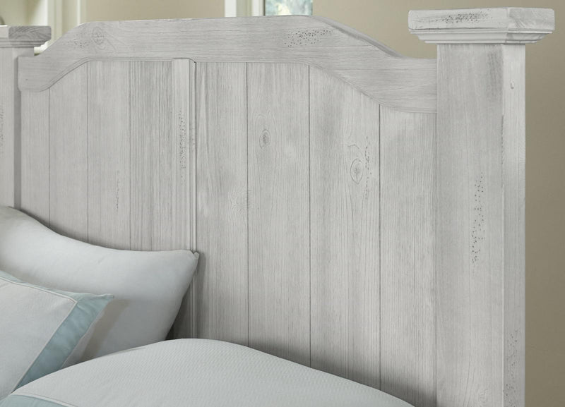 Vaughan-Bassett Sawmill Queen Arch Bed in Alabaster Two Tone