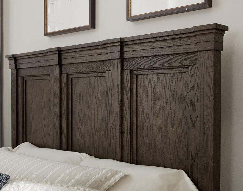 Vaughan-Bassett Passageways Charleston Brown Queen Mansion Bed with Low Profile Footboard in Dark Brown