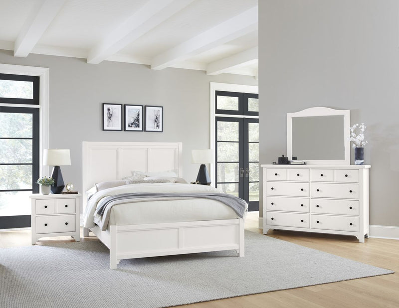 Vaughan Bassett Cool Farmhouse Panel King Bed in Soft White