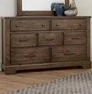 Vaughan-Bassett Cool Rustic 7 Drawer Dresser in Mink