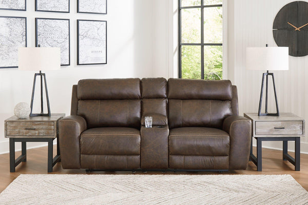 Roman Power Reclining Loveseat with Console image