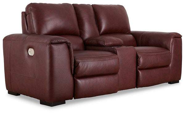 Alessandro Garnet Power Reclining Loveseat with Console image