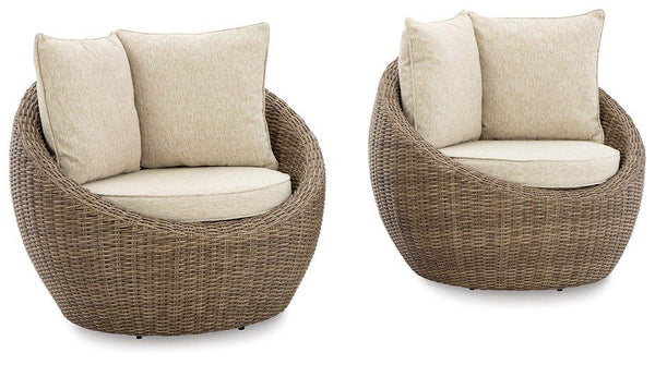 Danson Beige Swivel Lounge with Cushion (Set of 2) image