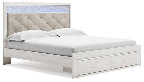 Altyra White King Upholstered Storage Bed image
