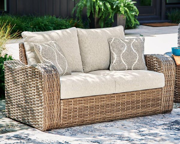 Sandy Bloom Outdoor Loveseat with Cushion image