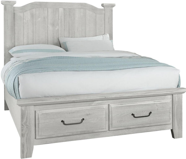 Vaughan-Bassett Sawmill Queen Arch Storage Bed in Alabaster Two Tone image